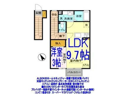 サンマリン8(1LDK/2階)の間取り写真