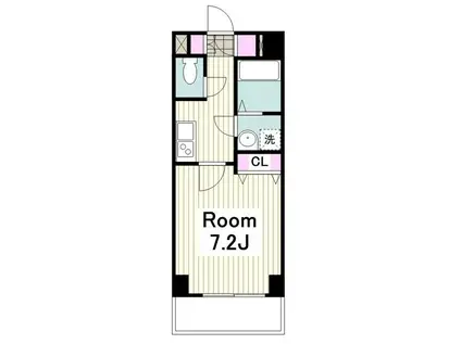 グランリーヴェル横濱ポートシティ(1K/2階)の間取り写真