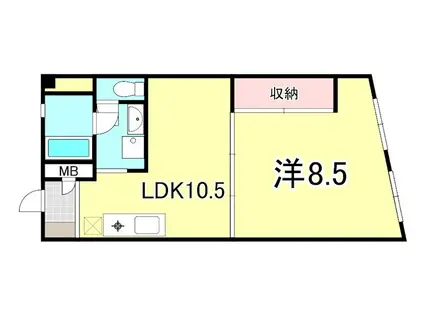 湊川センタービルB棟(1LDK/3階)の間取り写真