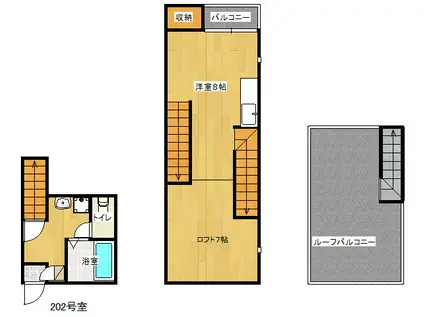 MAISONETIC GENKAI II(ワンルーム/2階)の間取り写真