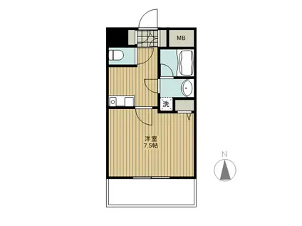 BUENA上大川前通10番町(1K/4階)の間取り写真