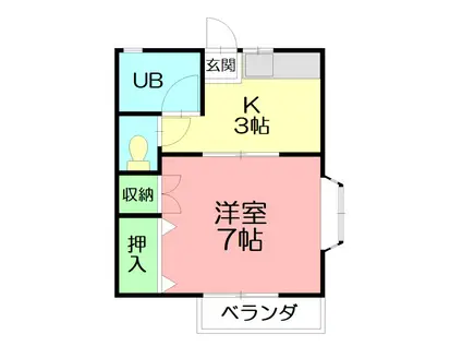 ひまわりハイツ(1K/2階)の間取り写真