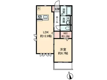メゾン ド クレール(1SLK/1階)の間取り写真