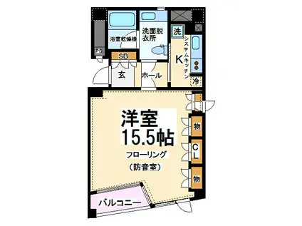 つつじヶ丘アーベント(1K/4階)の間取り写真