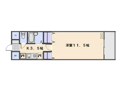 サンスピアリア(1K/5階)の間取り写真