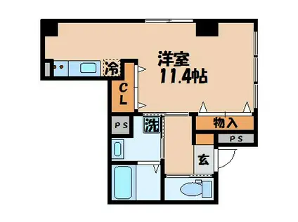 アム フェリシェ(ワンルーム/1階)の間取り写真