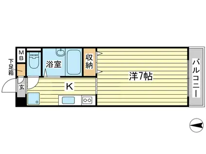 フレール山手(1K/3階)の間取り写真