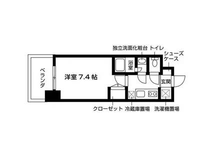 グランハイム山手通(1K/13階)の間取り写真