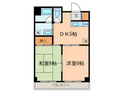 泉屋第3ビル(2DK/3階)の間取り写真