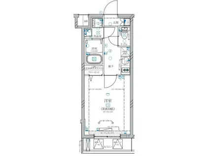 ディアレイシャス等々力(1K/3階)の間取り写真