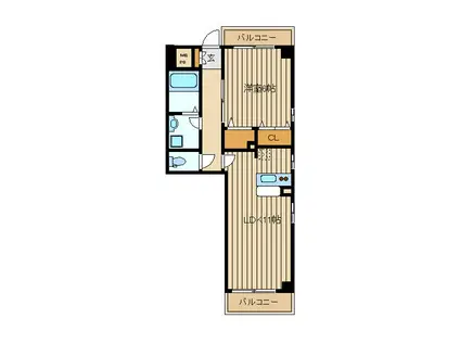 ベース・ブリッジ(1LDK/4階)の間取り写真