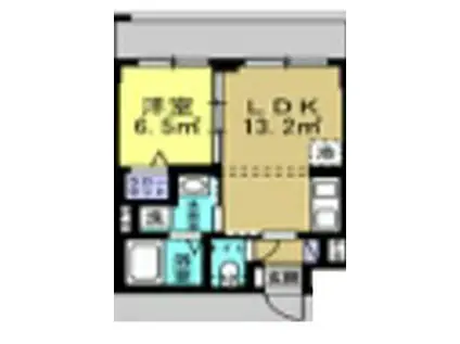 リアライズ長居公園通(1DK/2階)の間取り写真