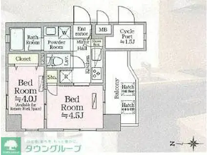 ティモーネ羽田エアポート(2K/5階)の間取り写真