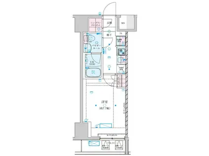 ジェノヴィア川崎7(1K/9階)の間取り写真