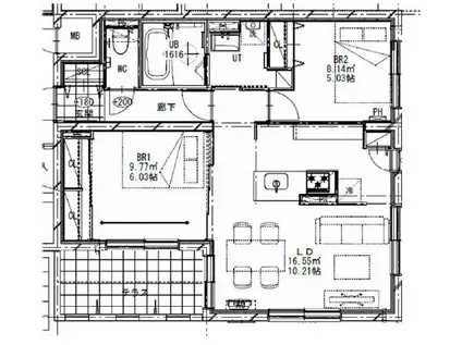 和 二十四軒(2LDK/1階)の間取り写真