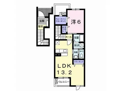 ベル・ヴェール(1LDK/2階)の間取り写真