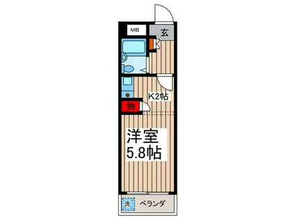 マンションJUN(1K/1階)の間取り写真