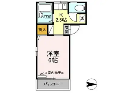 パールハイツIII(1K/1階)の間取り写真