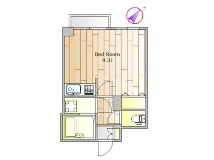 クレッセント倶楽部用賀(ワンルーム/3階)の間取り写真
