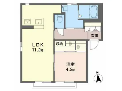 シティ.カーサ.桜II(1LDK/1階)の間取り写真