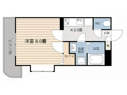 ヴィクトワール五番館(1K/5階)の間取り写真