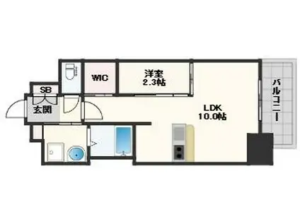 コンフォリアリヴ北浜平野町(1LDK/5階)の間取り写真