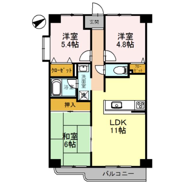 フェリーチェ和泉(3LDK/5階)の間取り写真