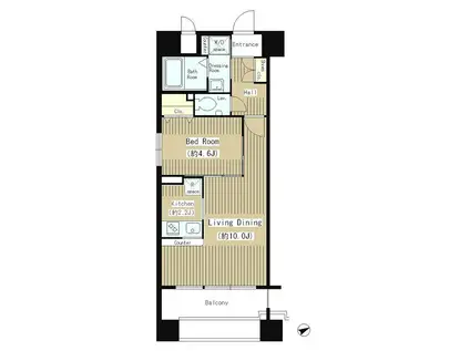 KAMOME カモメ(1LDK/10階)の間取り写真
