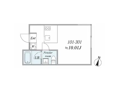 TRIAS311(1DK/1階)の間取り写真