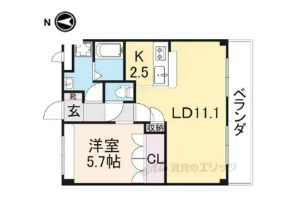 パークヒルズ(1LDK/2階)の間取り写真