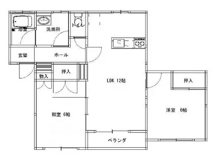 コーポグリーンヒルズ(2LDK/2階)の間取り写真