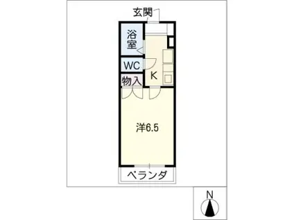 グランパス杁中(1K/2階)の間取り写真