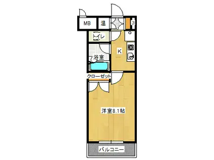 テルシノ北仙台(1K/4階)の間取り写真