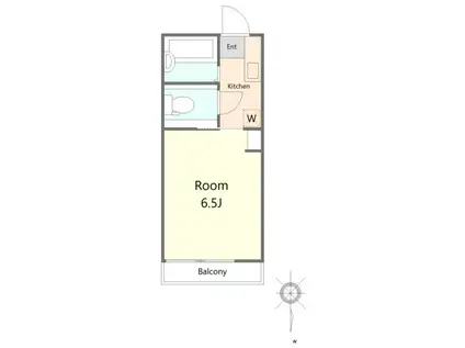 須山ビル(1K/2階)の間取り写真