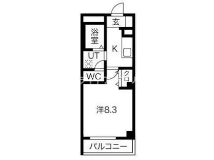 GRAND ARBER(1K/3階)の間取り写真