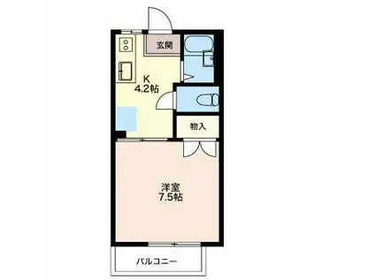 マンハイム嘉 D棟(1K/1階)の間取り写真