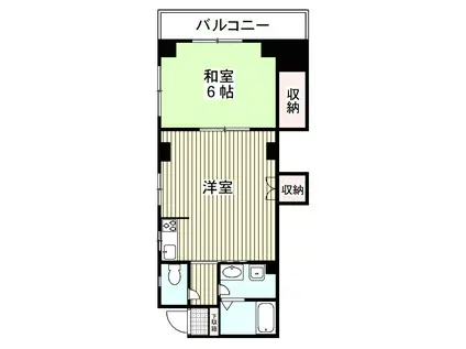 山中ビル(1LDK/2階)の間取り写真