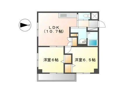 ガーディアン白金(2LDK/9階)の間取り写真