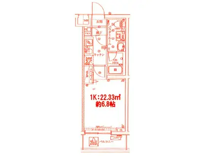 SQUARE CITY TSURUMI VEELKLEURIG(1K/1階)の間取り写真