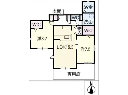 MAISON DE RAFFINEII(2LDK/1階)の間取り写真