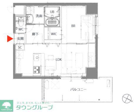 レスピール与野(1LDK/5階)の間取り写真