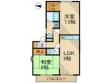 フレマリール桜ヶ丘(2LDK/1階)の間取り写真