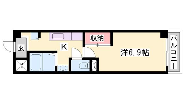 ラ・本郷(1K/2階)の間取り写真