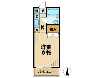 ハイツ小野路(1K/2階)の間取り写真