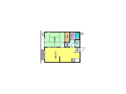 エステート ピア ミヤザワ(1LDK/2階)の間取り写真