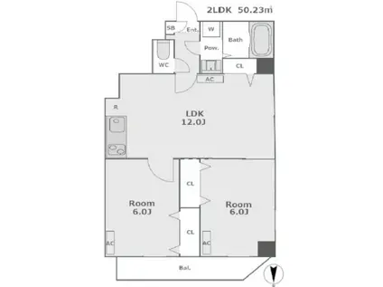 D LUMIERE東日暮里(2LDK/7階)の間取り写真