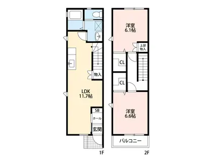レガーロショコラ(2LDK/1階)の間取り写真