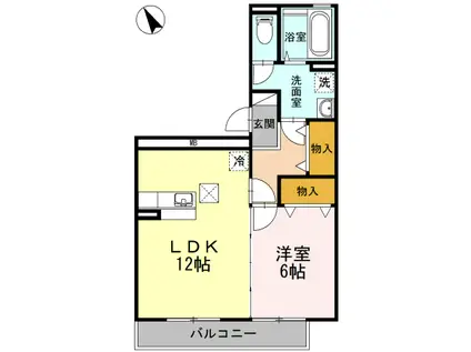 レジデンスTAMAYA(1LDK/3階)の間取り写真