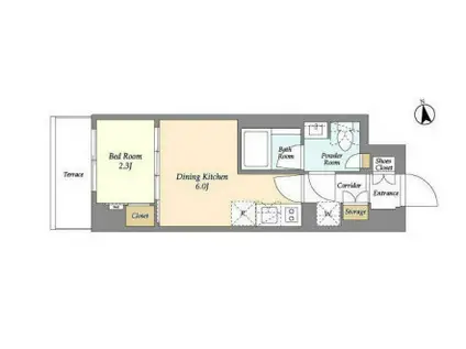 AIFLAT品川戸越パークサイド(1DK/4階)の間取り写真