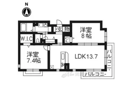 LAVIE MU(2LDK/1階)の間取り写真